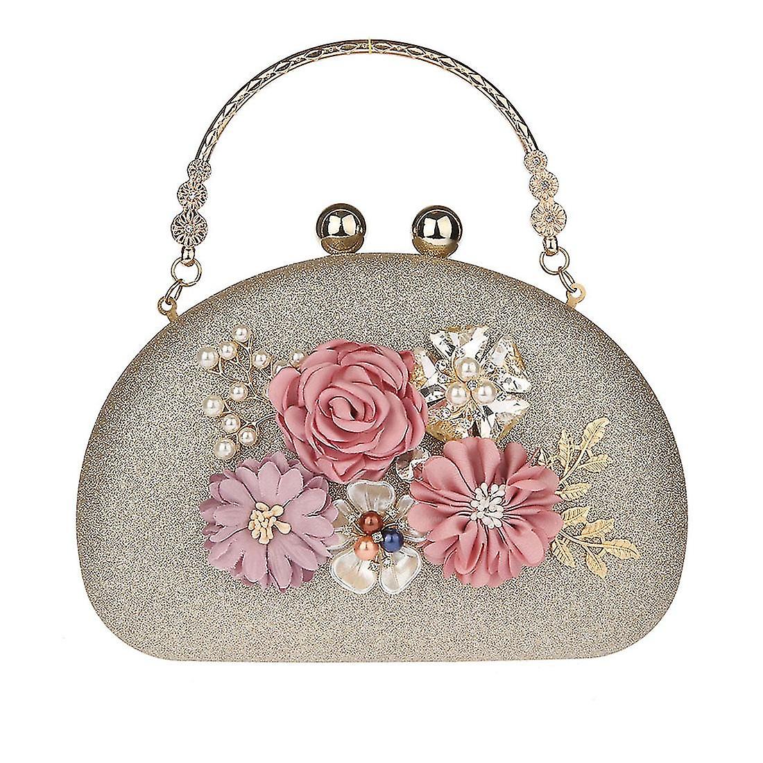 زهرة الزفاف الأزهار مساء مخلب حقيبة يد