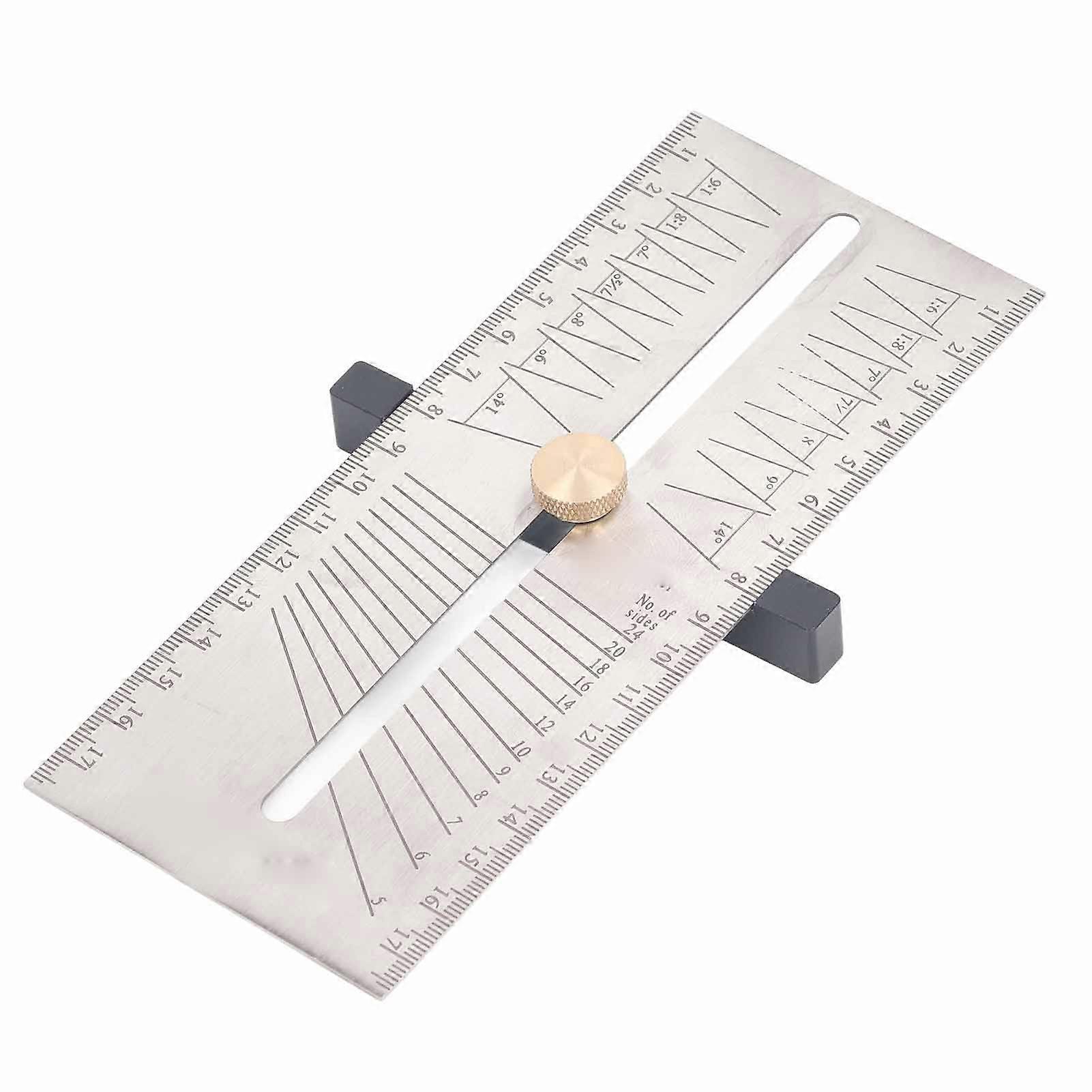 Adjustable Bevel Gauge 304 Stainless Steel Multifunctional T Shaped Sliding Ruler Woodworking Setting Tool