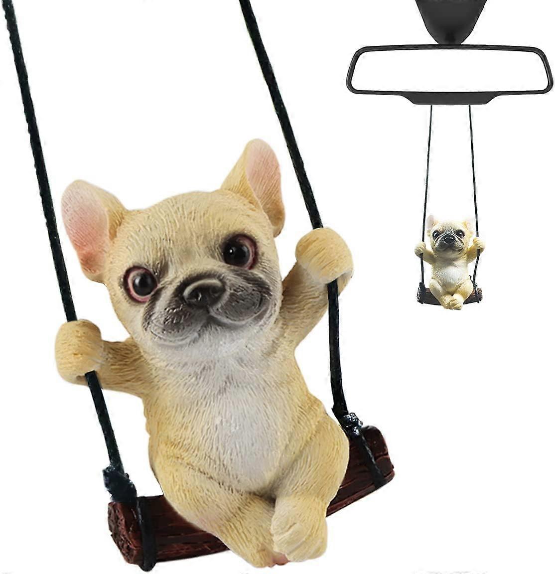 Ornement Suspendu Voiture Oscillante, Accessoires Suspendus Mignons, Rtroviseur Voiture Suspendu Ornement, Charme de Voiture Bouledogue pour Rtroviseu
