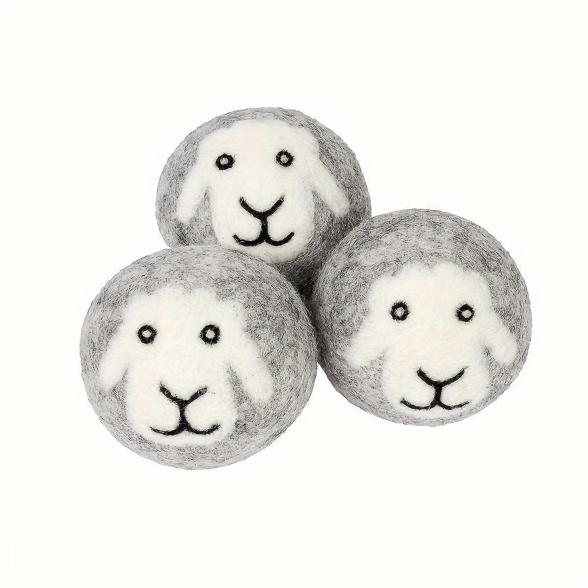 XL Wool Dryer Balls - Reusable Fabric Softener, Reduce Clothing Wrinkles, Drying Clothes Faster - Wool Balls for Dryer - Laundry Balls for Dryer
