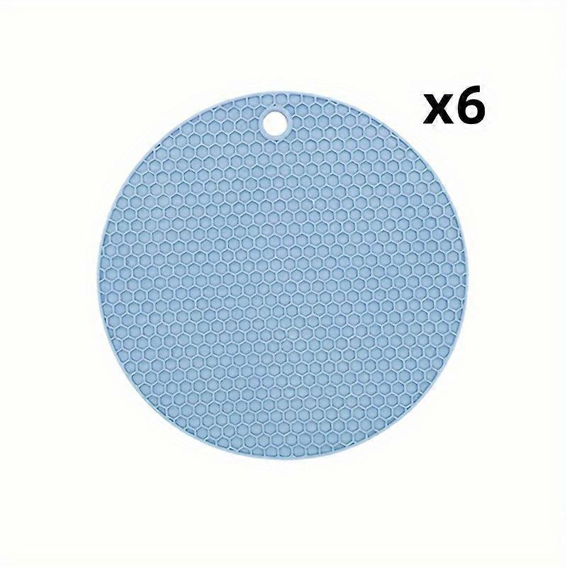 6 Pcs Heat Insulation Mat, Round Heat Insulation Anti-scalding Kitchen Pot Mat, Simple Household Bowl Mat, Plate Mat, Griddle Handle Mat