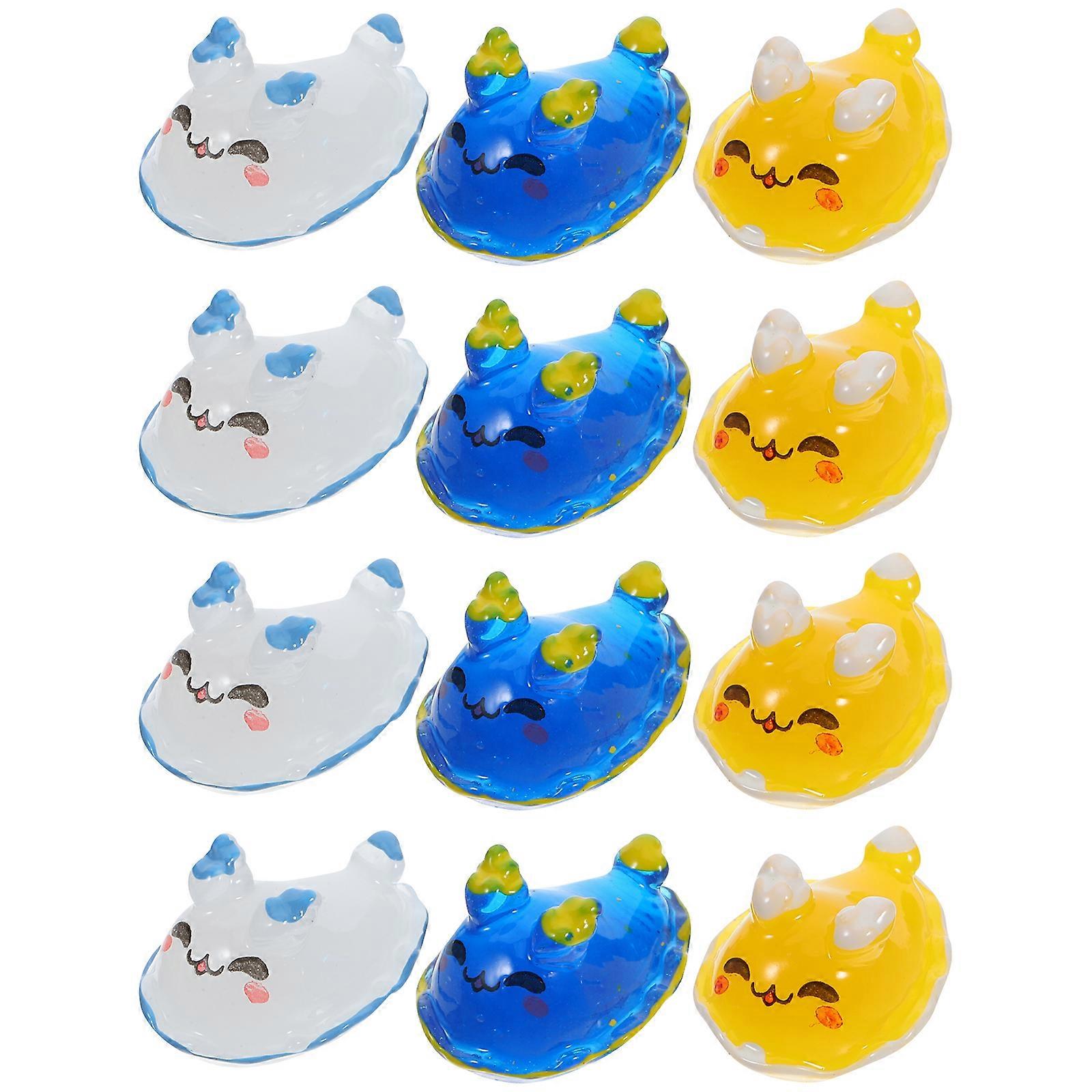 12pcs Decorative Miniature Sea Hare Multi-function Mini Figures Landscaping Mini Figurines