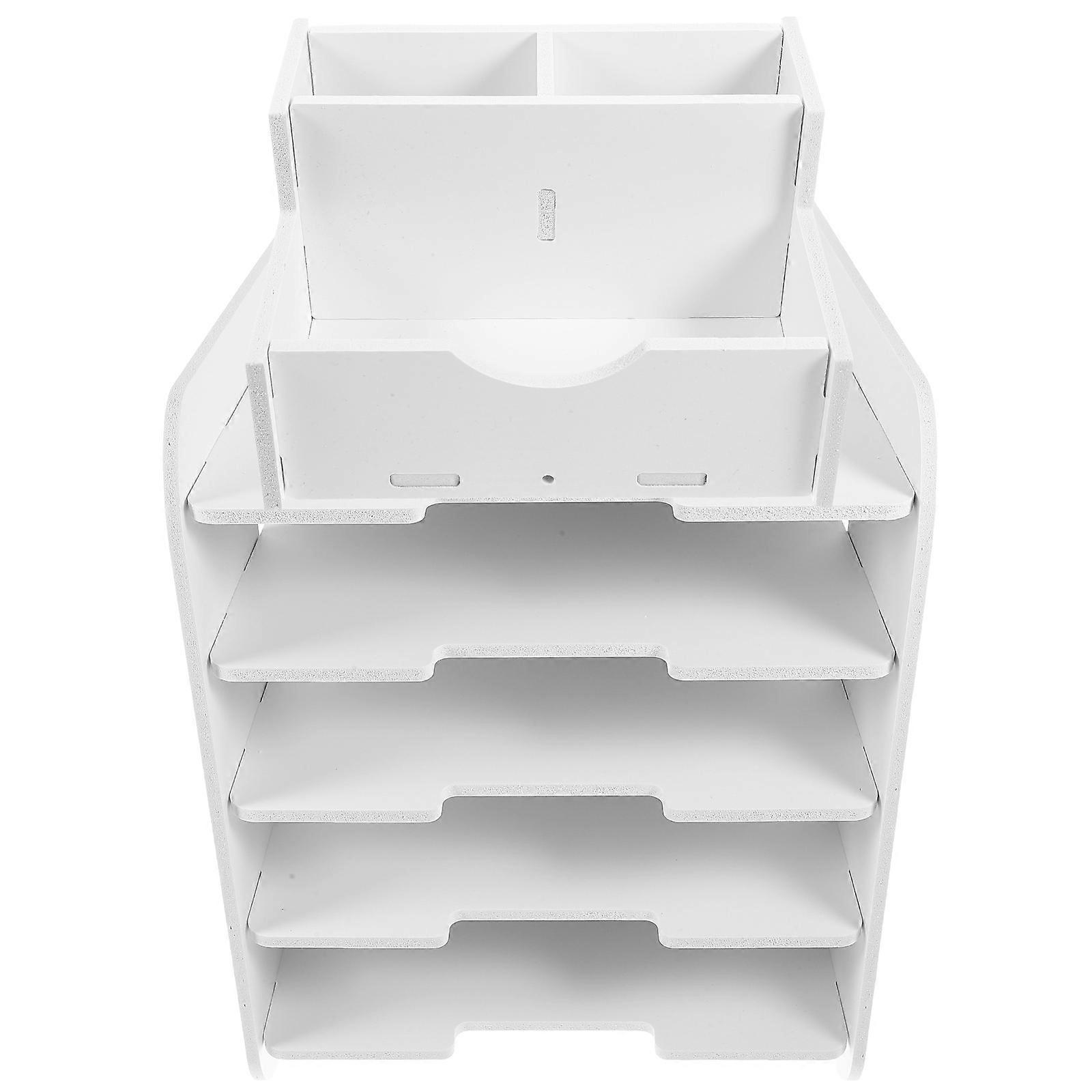Tabletop Files Paper Storage Rack Multi-tiered Documents Organizer Stackable A4 Paper Stand Holder