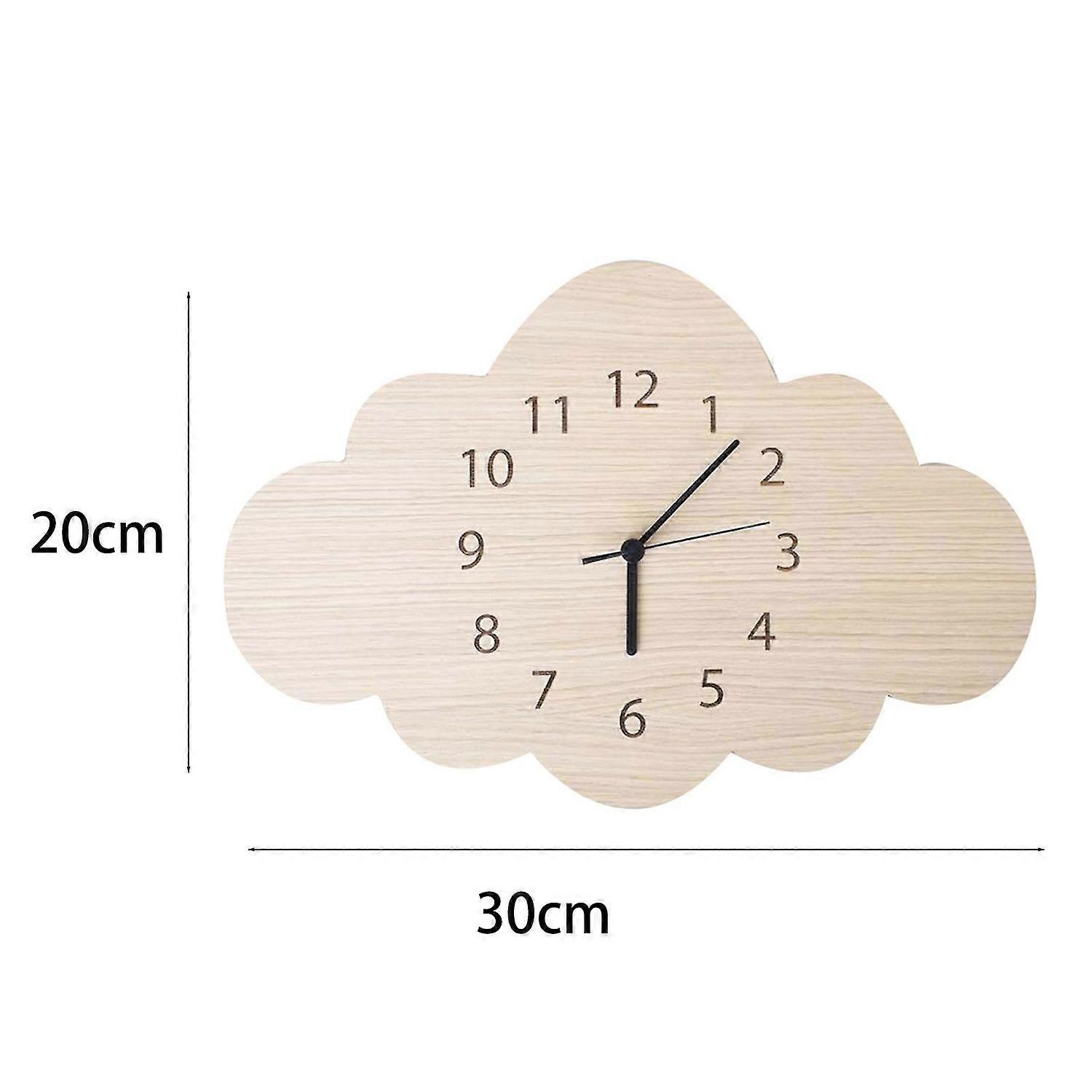 Wall Clock Creative Simple Cloud Shape Retro Big Number Clock for Household