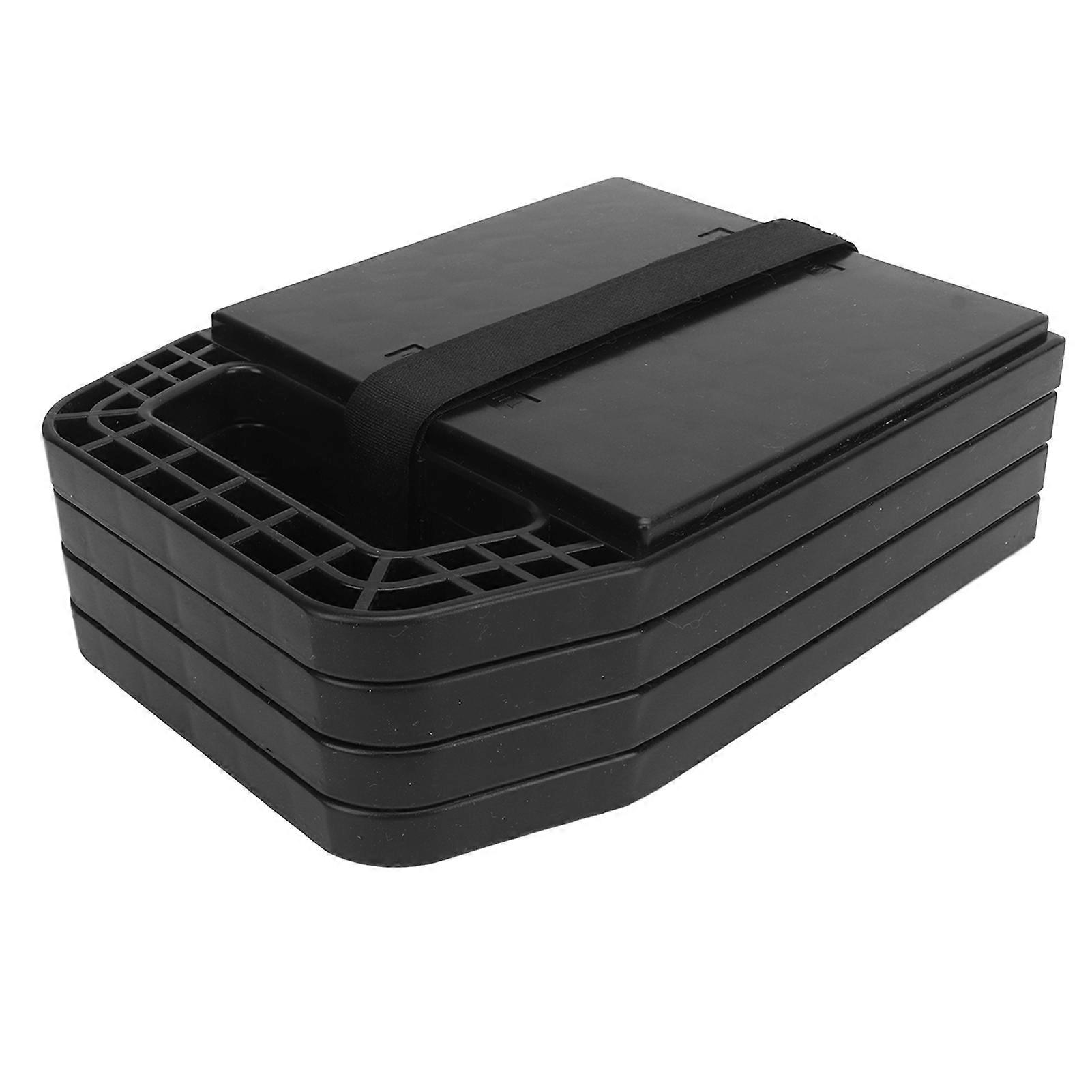 4PCS RV Jack Pad Prevent Jacks Sinking Anti Slip Weather Proof Leveling Jack Block for Camper Caravan Trailer Black