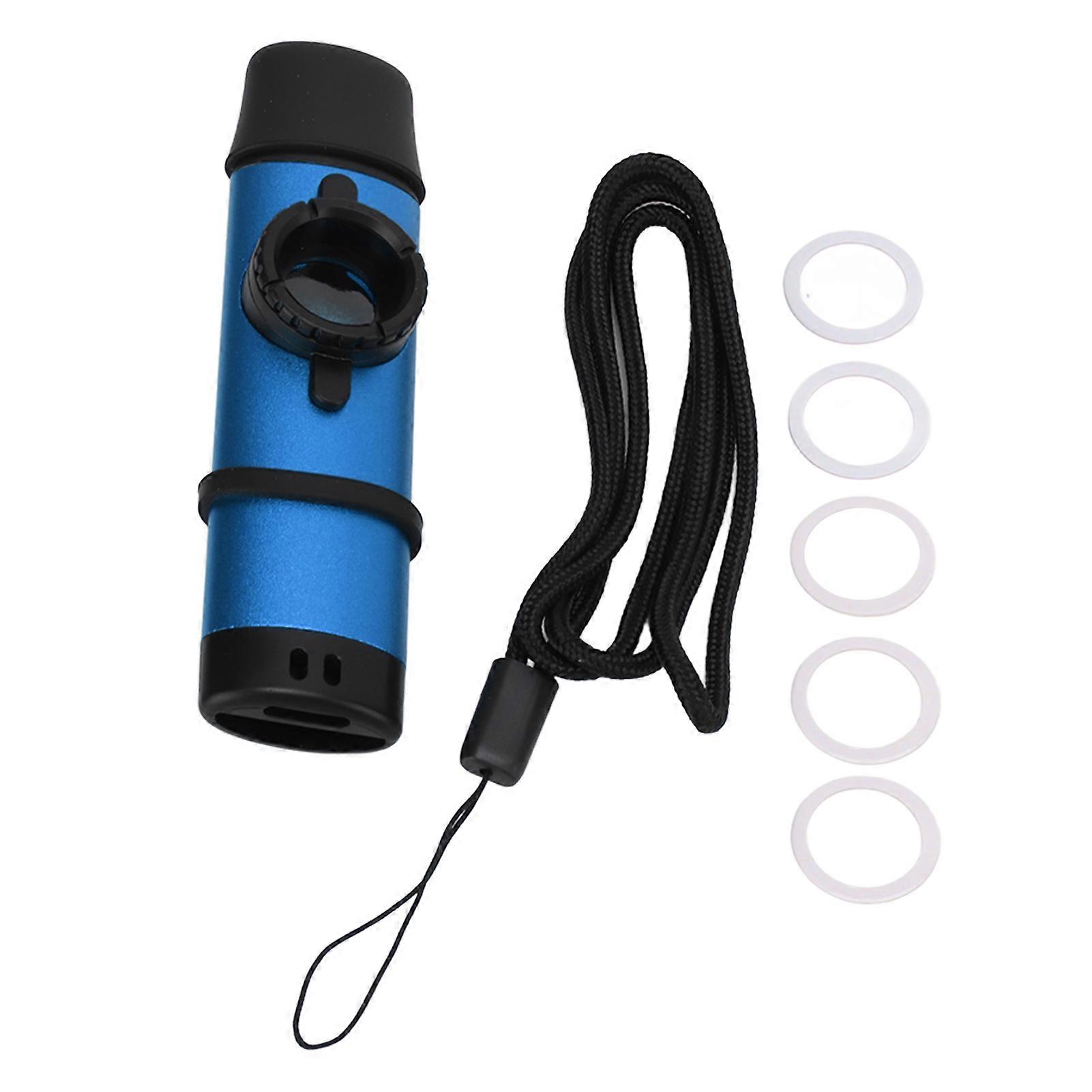 Metal Kazoo Resin Mouthpiece Adjustable Tightness Wind Instrument With Flute Diaphragmsblue