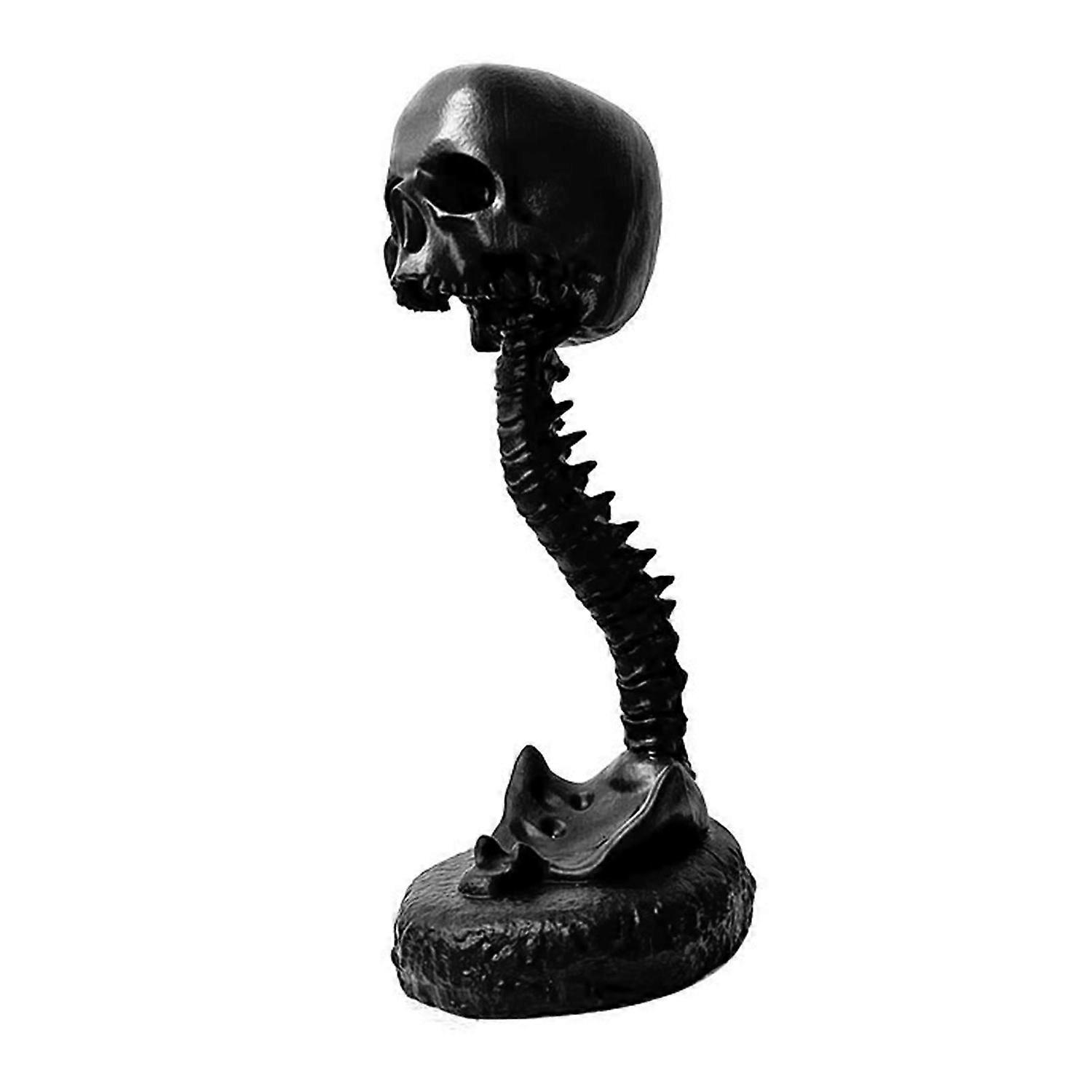 Skull Planter with Spine Stand Realistic Resin Skull Flower Pot Gothic Home Decoration Halloween