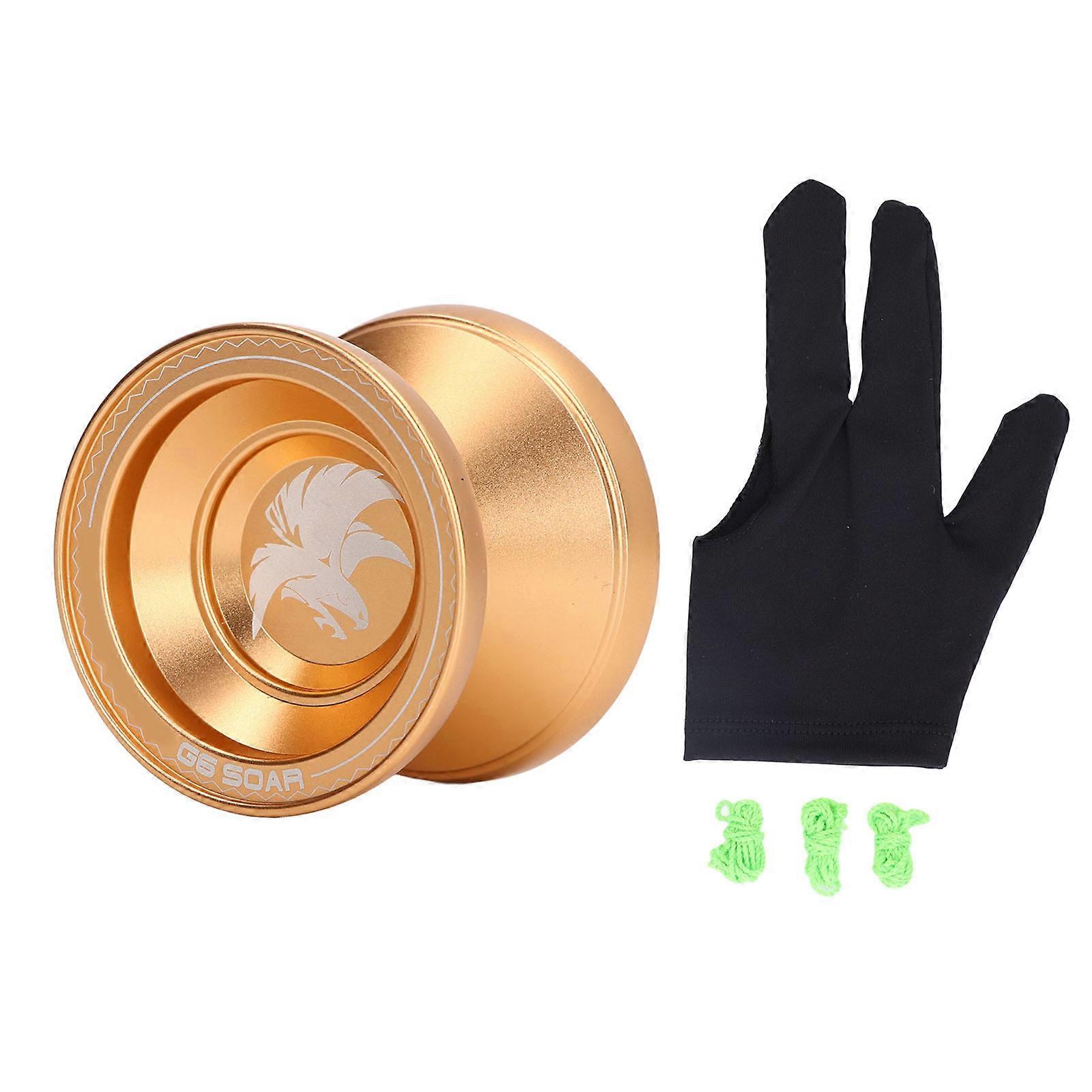 Aluminum Alloy Yoyo Ball Professional Unresponsive Yoyo Golden Yoyo With 3pcs Replacement String