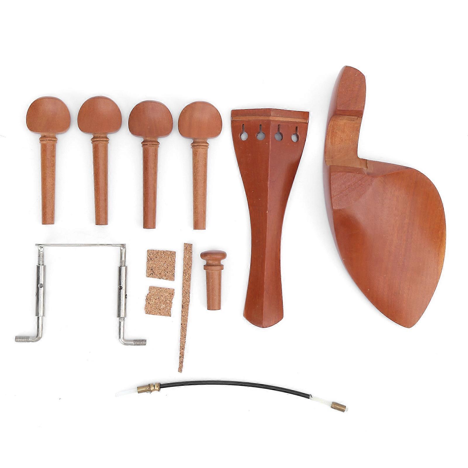 Violin Part Accessory Jujube Wood with ChinRest/ Endpin/Tailpiece/Tuning Pegs/Gut for 4/4
