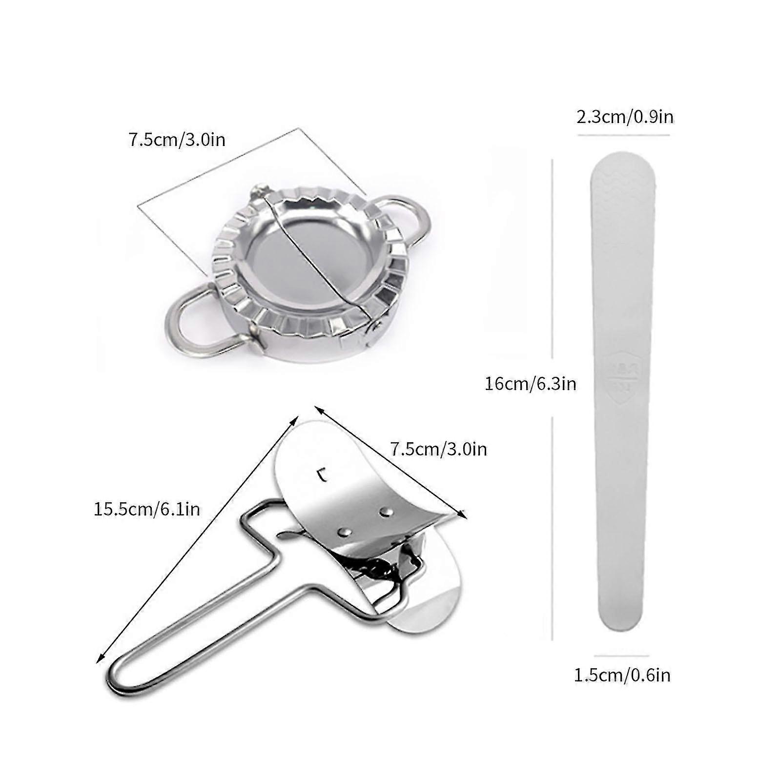 dumpling mold +  wire handle roller + stuffing spoon stainless steel dumpling mold set 3-piece set