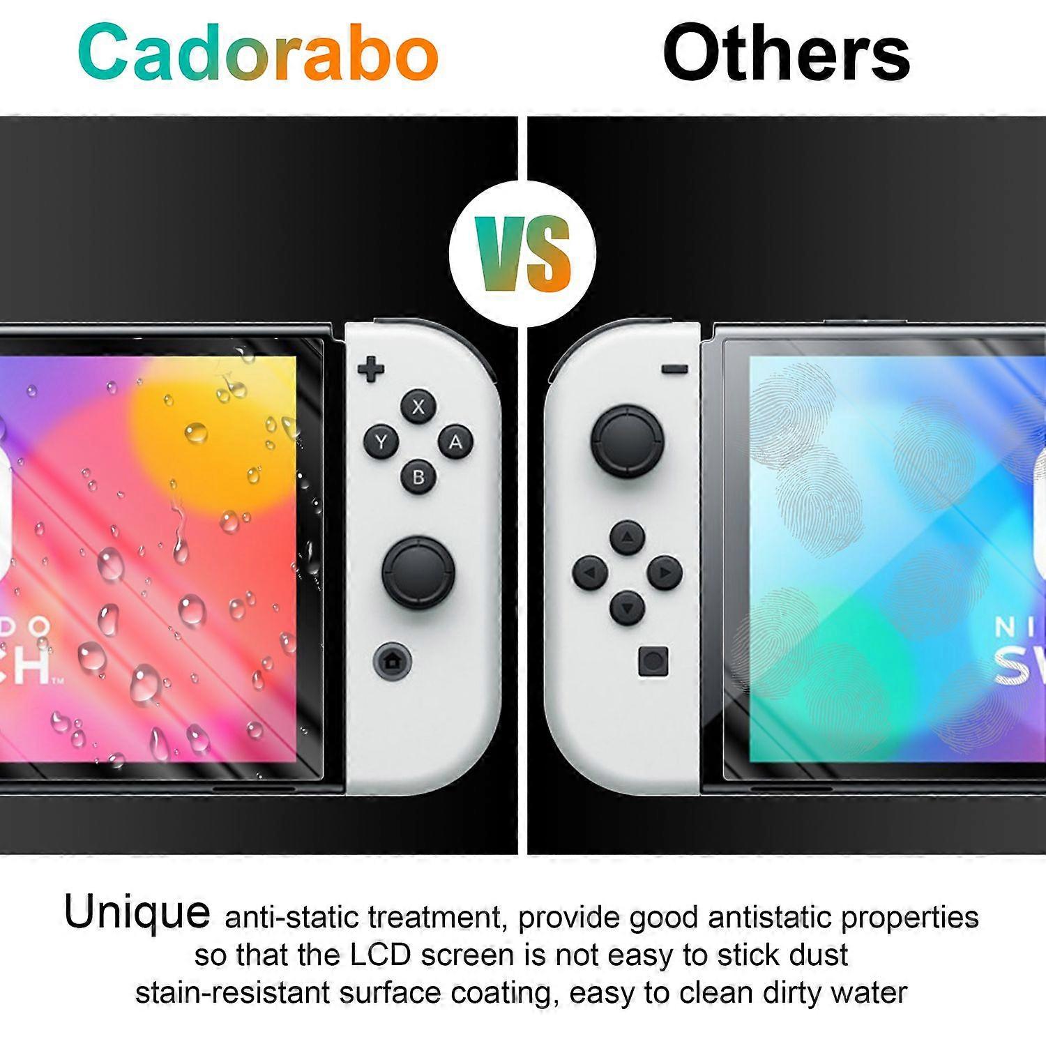 4x Full Screen Tempered Glass Compatible with Nintendo Switch OLED 4in1 Screen Protector - 4 Pack Tempered Screen Protector with Installation Aid