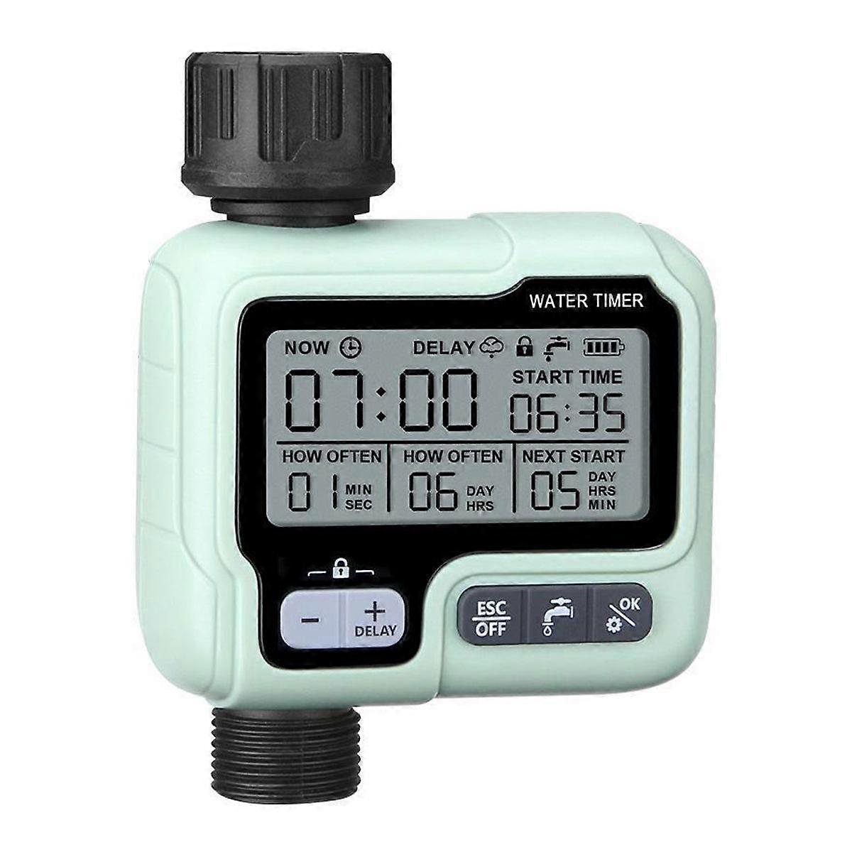 Digital Water Timer, Sprinkler Timer Programmable With Rain Delay, Garden Hose Timers For Watering With Large Lcd Display, Manual Irrigation Mode, Ipx