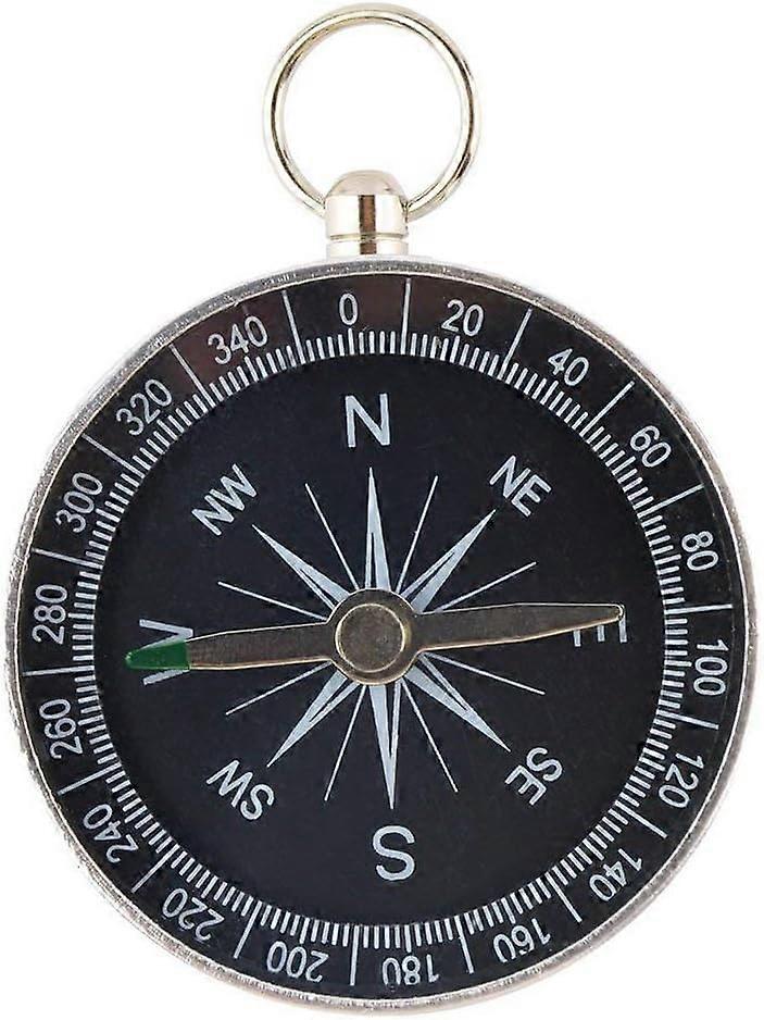 ポケットミニキャンプハイキングコンパス軽量アルミニウム屋外旅行コンパスナビゲーションワイルドサバイバルツールブラック