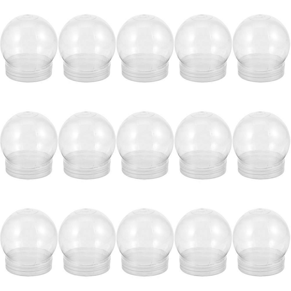 15pcs Clear Water Globes with Screw Off Cap Empty Snow Globe Making Props