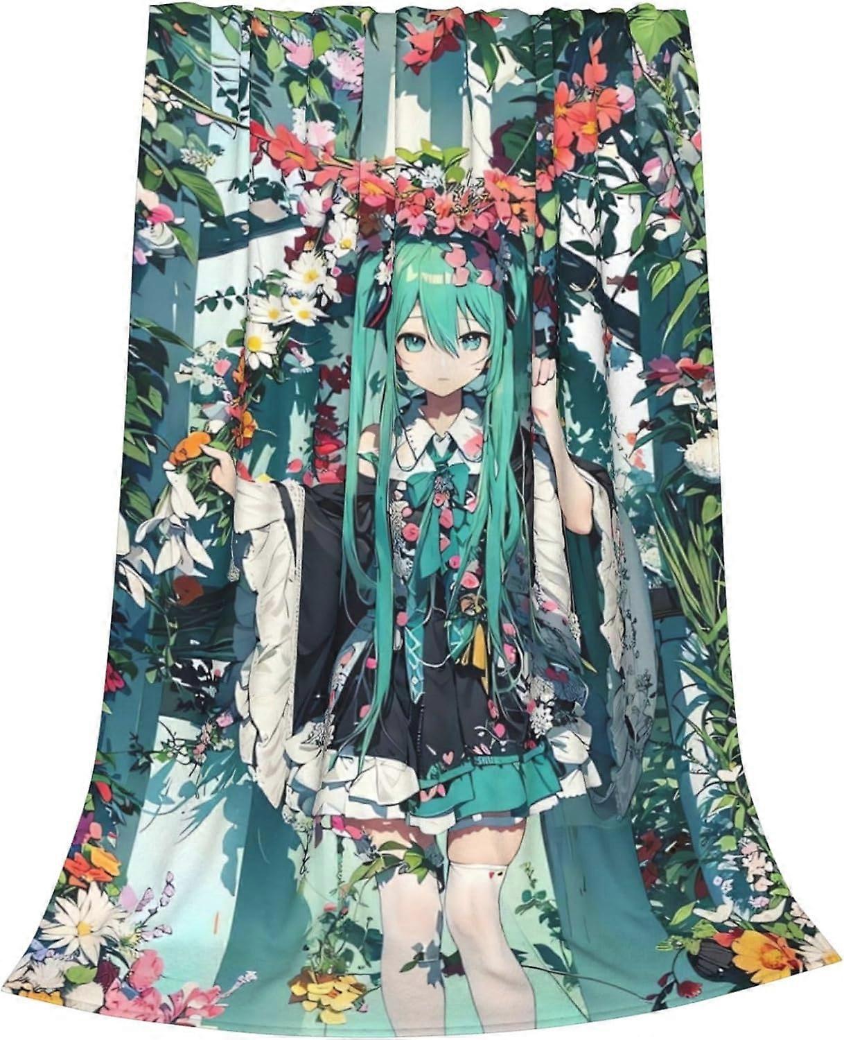 Hatsune Miku animation character blanket flannel air conditioning blanket summer cool blanket towel -CT578