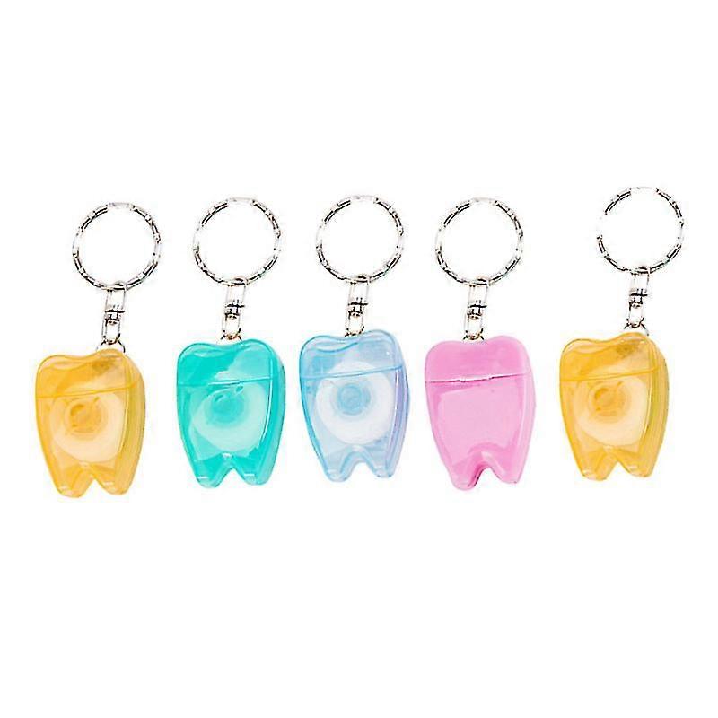 5 Pcs Dental Floss Portable Dental Floss Tooth Shape Dental Floss Box