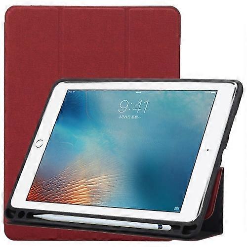 Cloth Texture Pattern Case for iPad 9.7 2018/iPad 9.7 inch 2017, with Three-folding Holder/Pen Slots