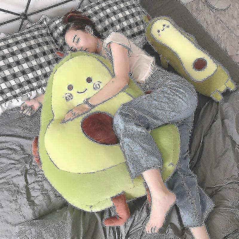 かわいいアボカドぬいぐるみおもちゃ漫画スマイルアボカドスリーピングピロークッションぬいぐるみ植物ソフトドールフルーツ枕赤ちゃんおもちゃギフト