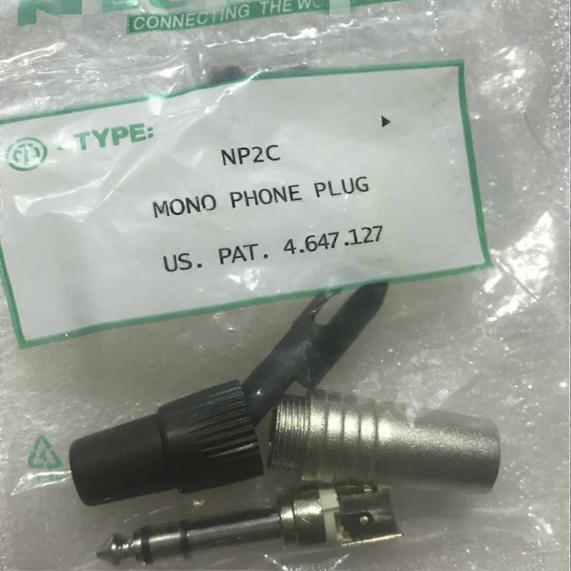 15pcs 100%חדש עבור neutrik עבודה טובה היי איכות NP2C תקע טלפון מונו 2 קוטב 6.35 מ"מ 6.5 מ"מ / 6.3 מ"מ תקע שקע מונו עבור כבל DIY