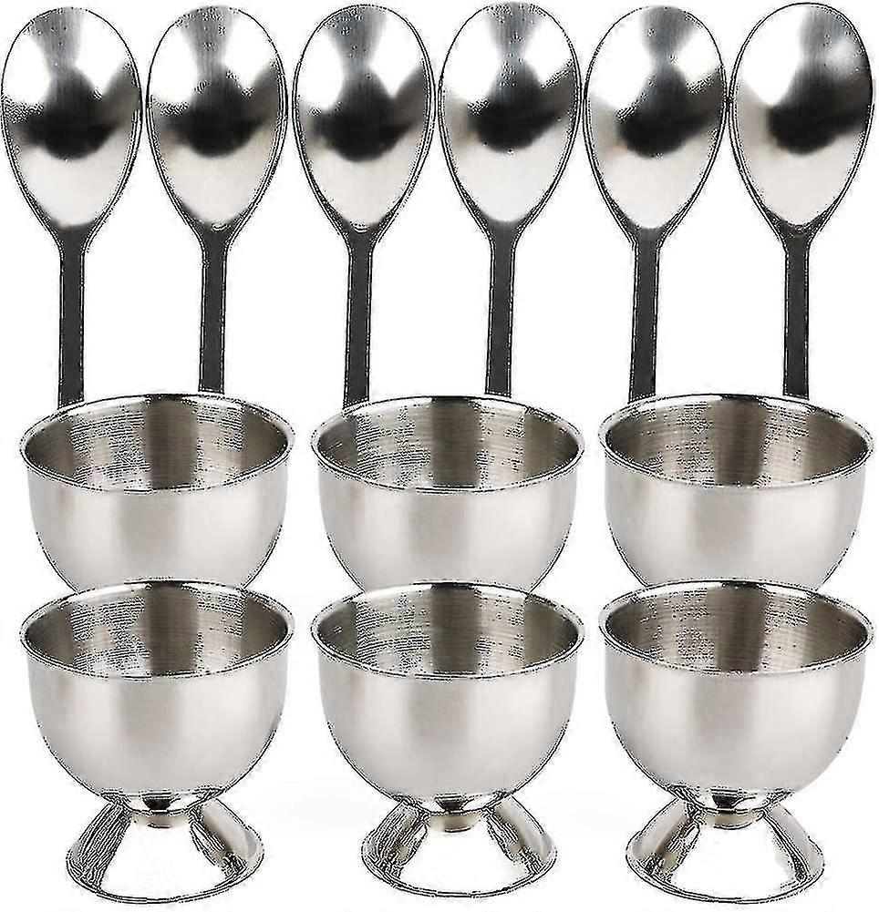 Stainless Steel Egg   For Soft-boiled Eggs. 12-piece Set With 6 Egg  S And 6