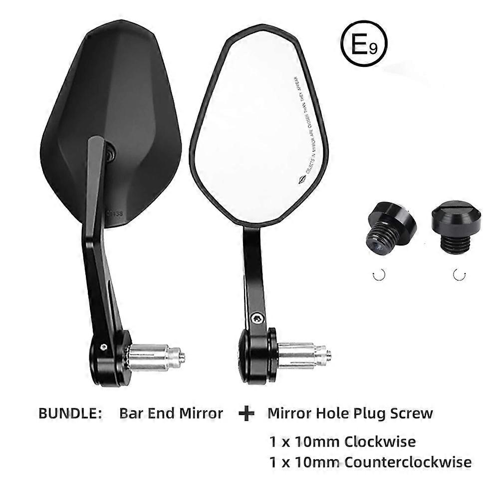 Motorcycle Handlebar End Mirror E-Mark 360 Rotatable Side Mirrors for 7/8inch / 22mm Handlebars For ATV For Z750 LTZ 400 Z1000