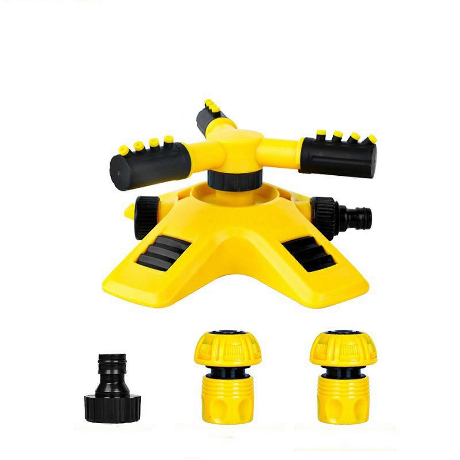 Garden Sprinkler 360 Automatic Rotating Portable Sprinkler 3 Arm Nozzle