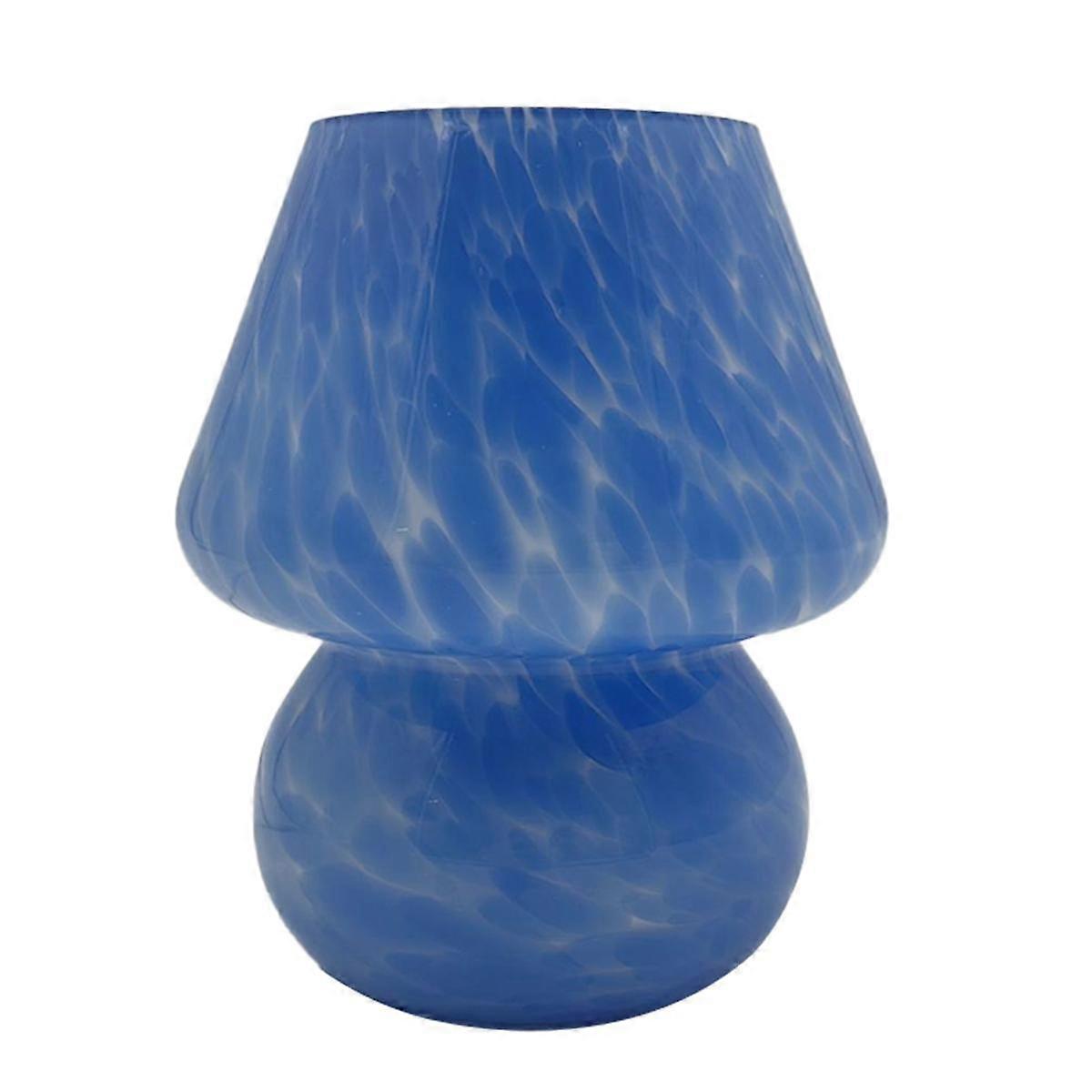 Mushroom Table Lamp Small Bedside Table Glass Lamp Translucent Glass Desk Lamp for Living Room US P