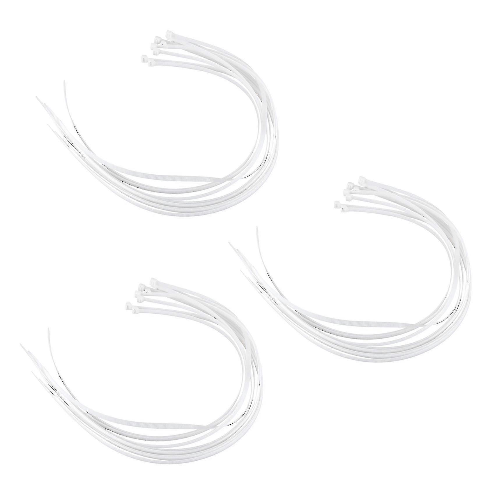 10x Extra Long 76cm Cable Ties White Zip Wraps