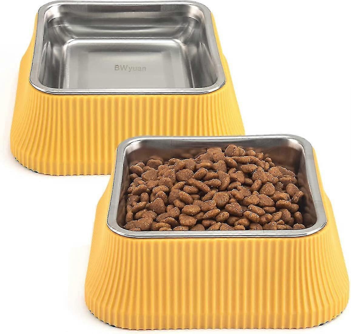 Futternapf Hund Futterstation Hund Hundenapf Edelstahl Antirutschmatte + Vergrern Sie Die Untere Basis Futternapf Fr Hunde Und Katzen Und Wassernapf (