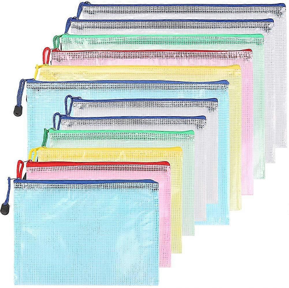 A4 A5 Zipped Document Pouch 12 Pcs Zipper Pouch Folder Package Wallet Document