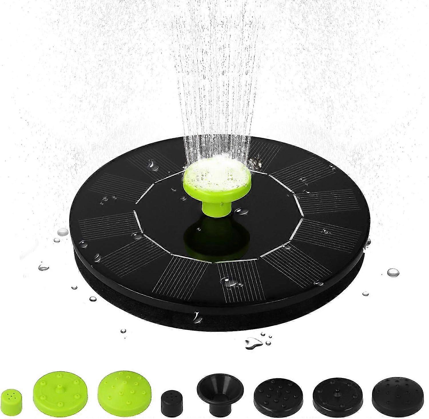 Solar Fountain Outdoor 6v 1w Solar Pond Pump With 5 Nozzles Outdoor Fountain Free Standing Brushless Water Pump, For Pool Pond Garden Patio