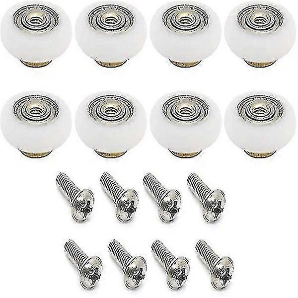 8 Pcs Shower Door Rollers Replacement Wheels for Smooth Gliding, Durable POM Plastic, 9mm Diameter, Cost-Effective Solution