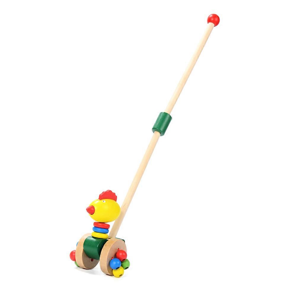 Wooden Baby Walker Wooden Push and Pull Walking Toy Kid Learn Walking Waddling Animal Push Along Toy
