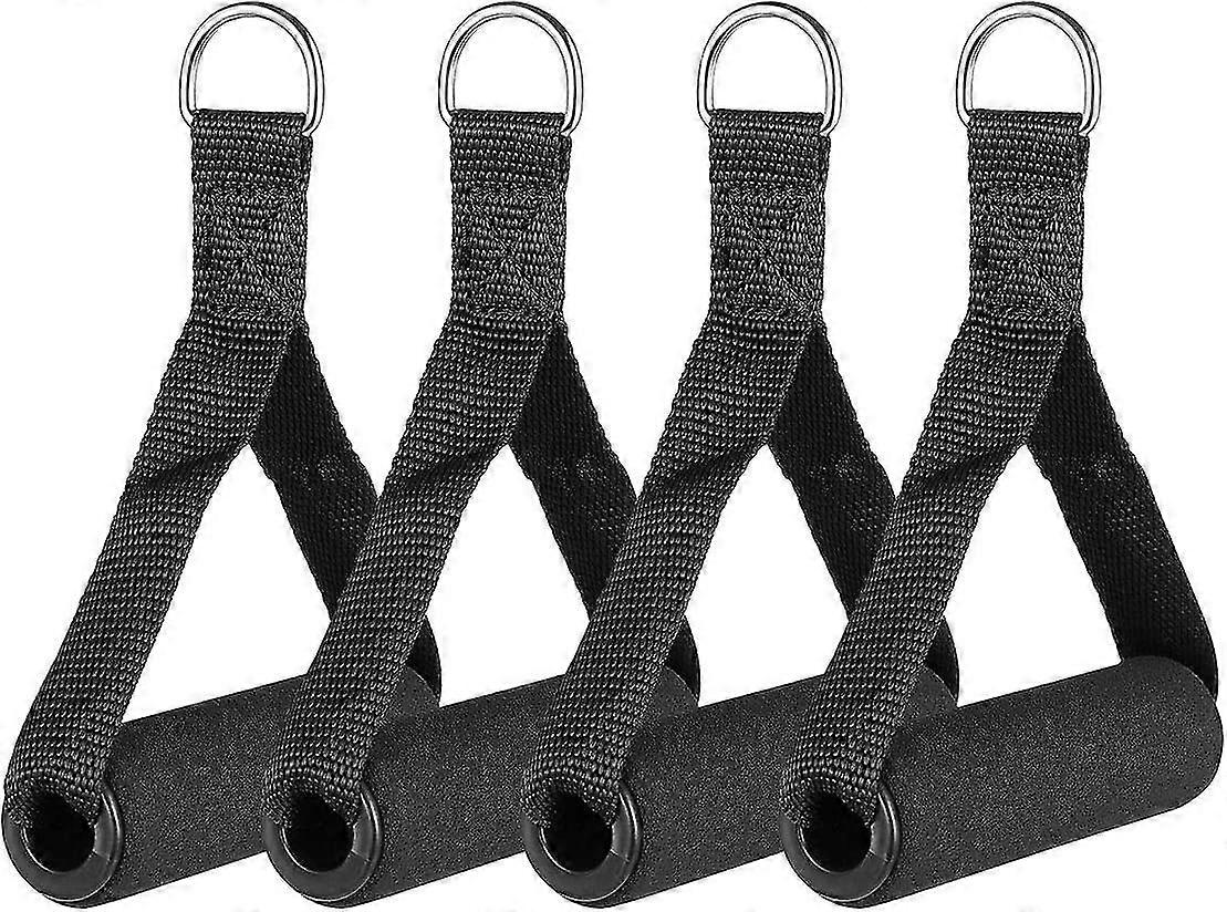 4pcs المقاومة باند يعالج البلاستيك D حلقة ممارسة حزام حزام مقبض باند معدات اللياقة البدنية للصالة الرياضية الرئيسية النفقات العامة تدريب القوة تمتد الأسود