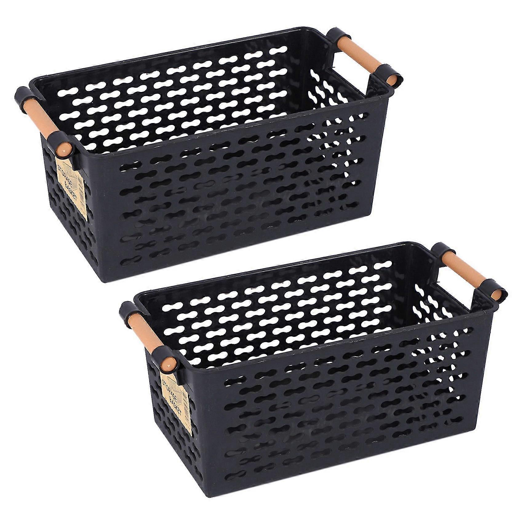 3x Plastic Desktop Storage Basket Rectangular Bathroom Portable Storage Box Bath Basket Kitchen Deb