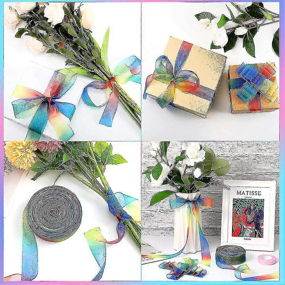 2 Rolls Ribbon 50 Yard Per 1 Inch Wide Wrapping Wrapping Craft C