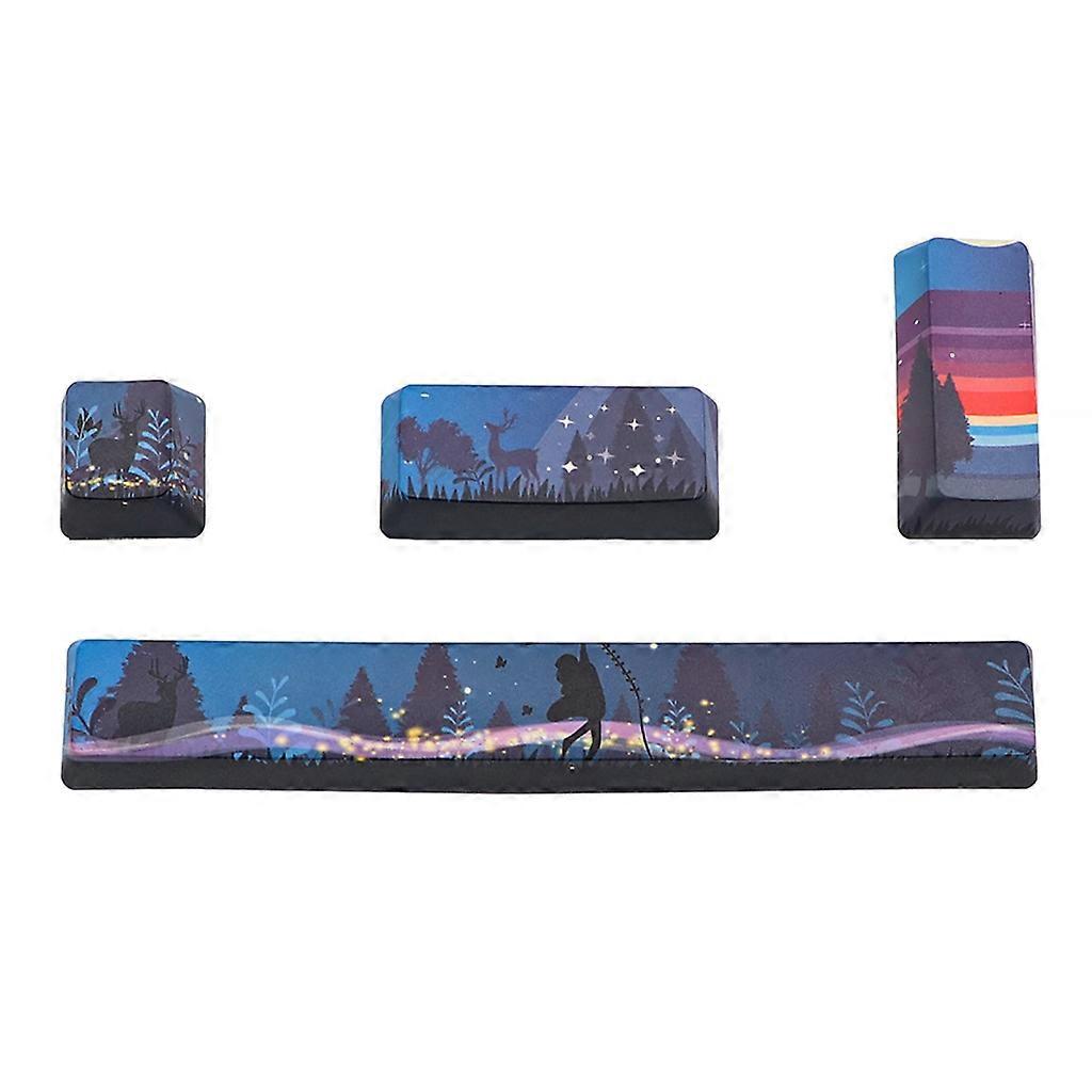 4 Keys PBT Dye Subbed Keycaps OEM 6.25 Space ESC Enter Colored Keycap Set