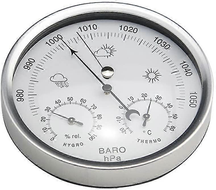 Weather Station Analogue Dial Barometer With Thermometer Hygrometer