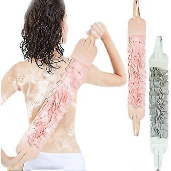Confezione da 2 spugne esfolianti per la schiena, ideali per la doccia, a doppia faccia, per uomo e donna, per una pulizia profonda del corpo (rosa, grigio).