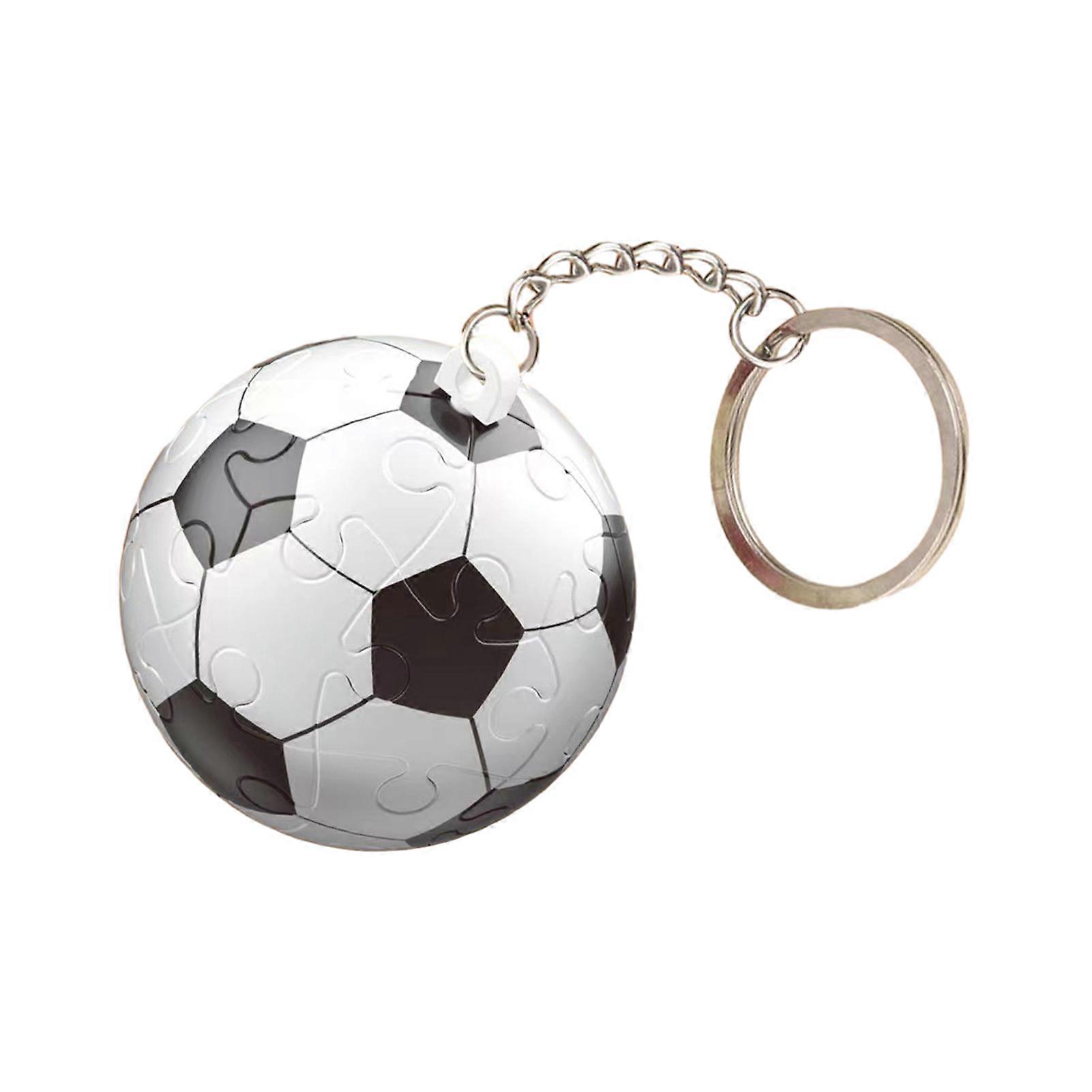 3D Puzzle Ball Keychain Earth Football Basketball Oil Painting Ball Spherical Puzzle Key Ring Backpack Handbag Decoration Pendant Ornament