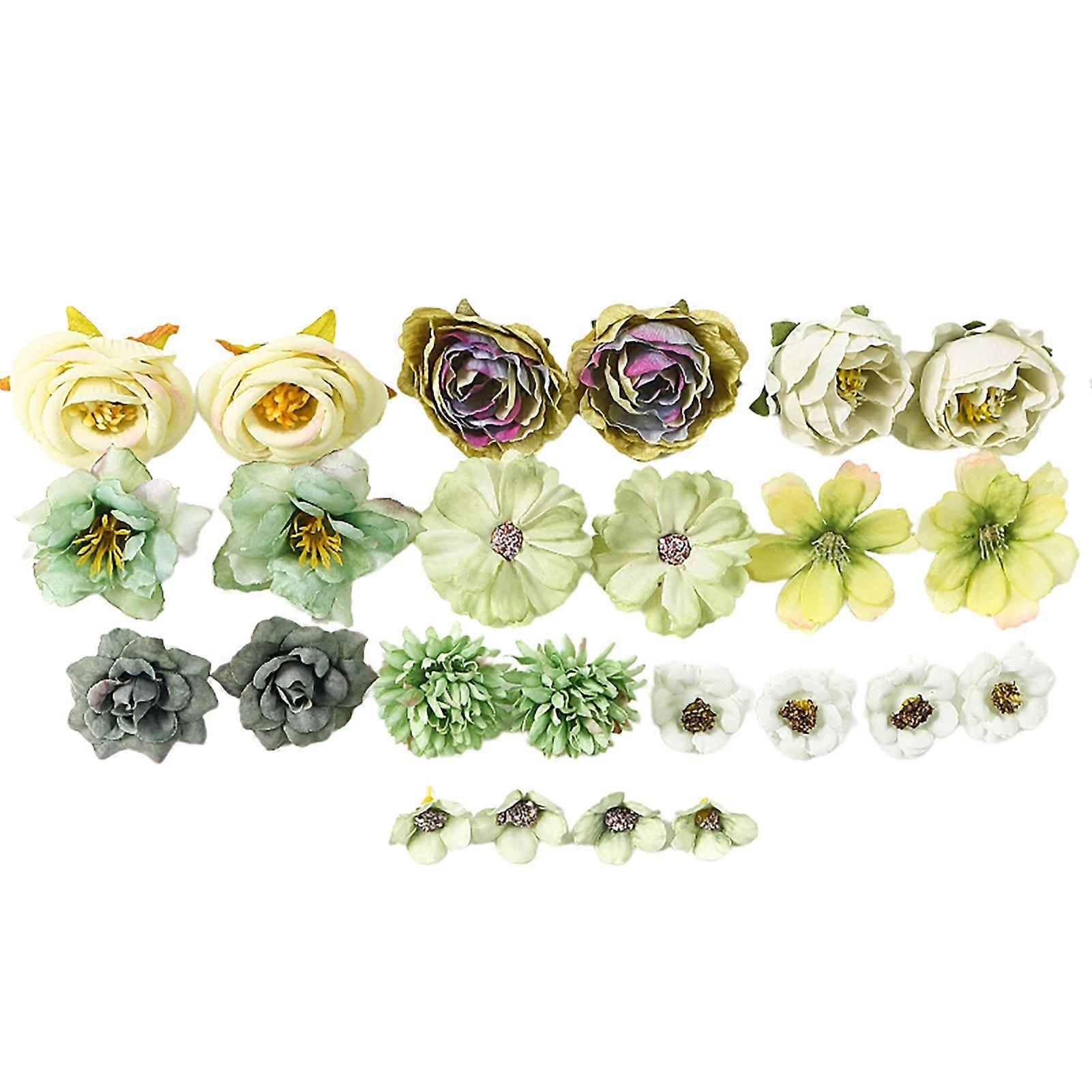 1 Set Artificial Flowers Graduation Cap Decorations Kit DIY Assorted Flower Stickers Glitter Number Letter Stickers