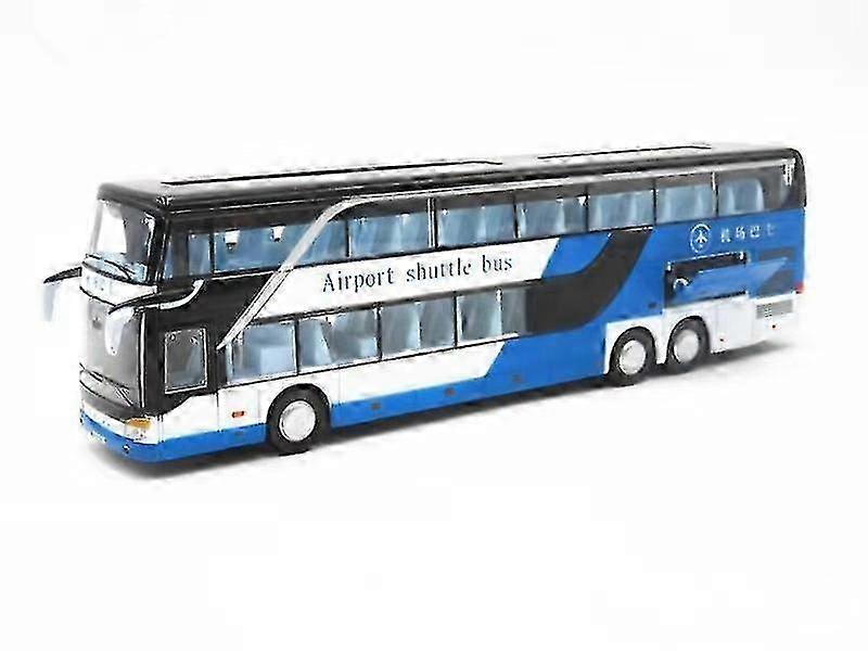 New Product High Quality 1:32 Alloy Pull Back Bus Model,high Imitation Double Sightseeing Bus,flash Toy Vehicle,free Shipping