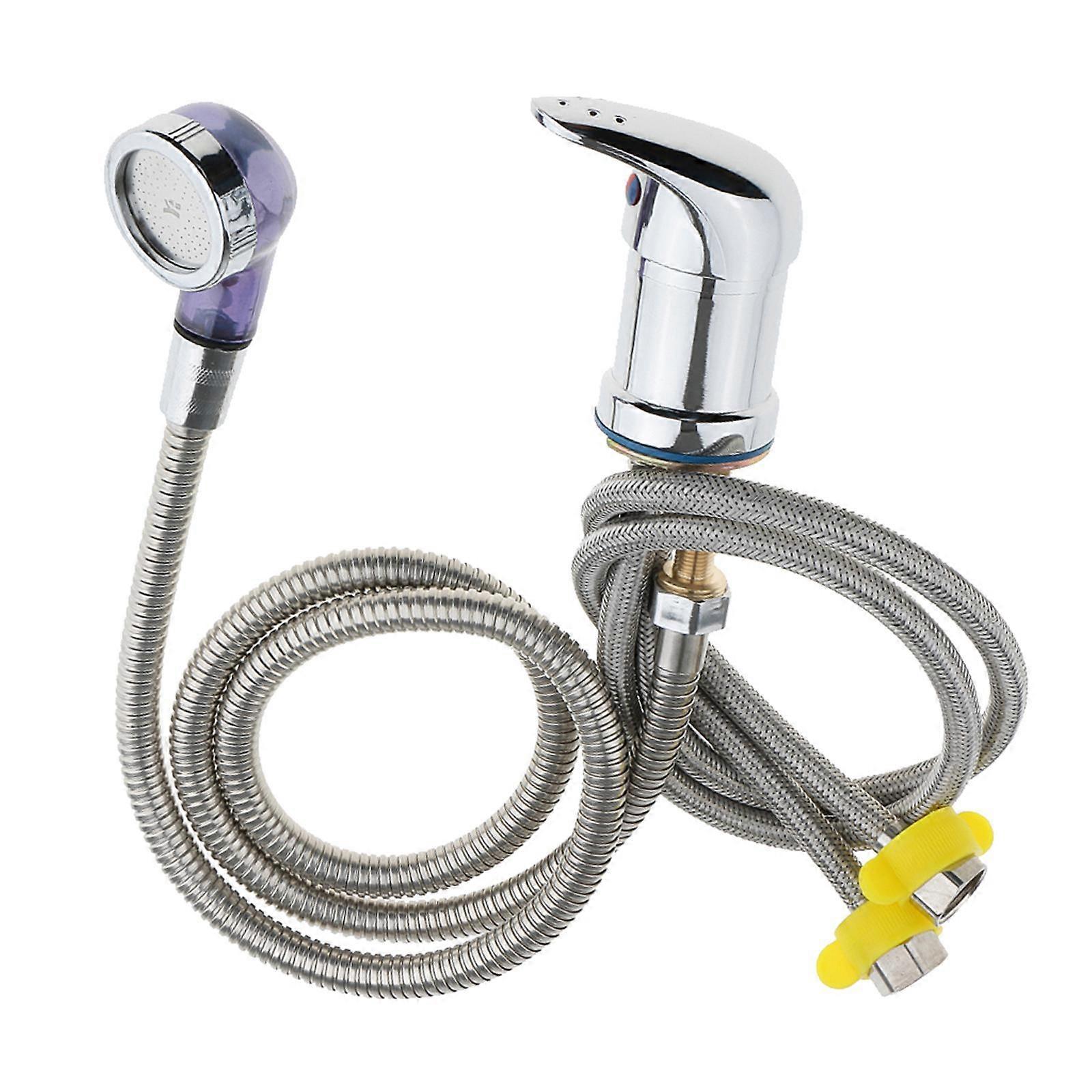 Hot Cold Faucet and Spray Hose for Beauty Salon Shampoo Bowl Parts Kit 60cm