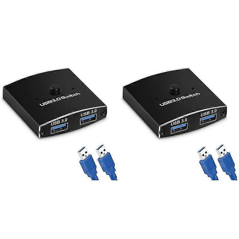 2X USB 3.0 Switch Selector KVM Switch 5Gbps 2 in 1 Out USB Switch Two-Way Sharer for Printer Keyboa