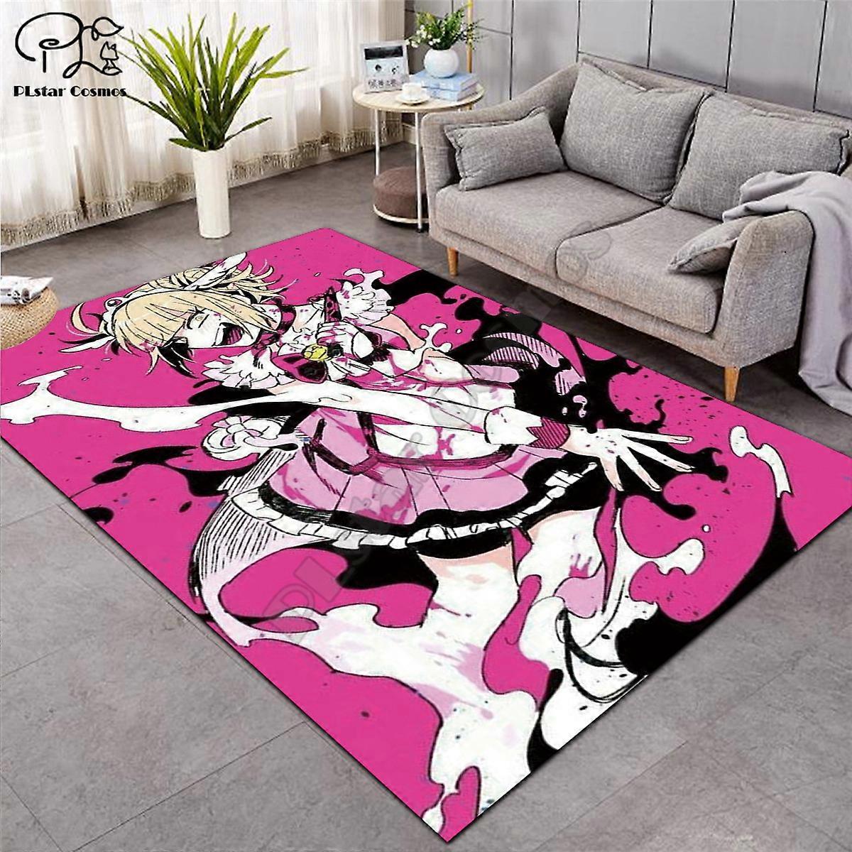 Pige karakter sjovt tæppe Square Anti-Skrid Area Gulvmåtte 3D tæppe Skridsikker måtte Spisestue Stue Blødt soveværelse Tæppe