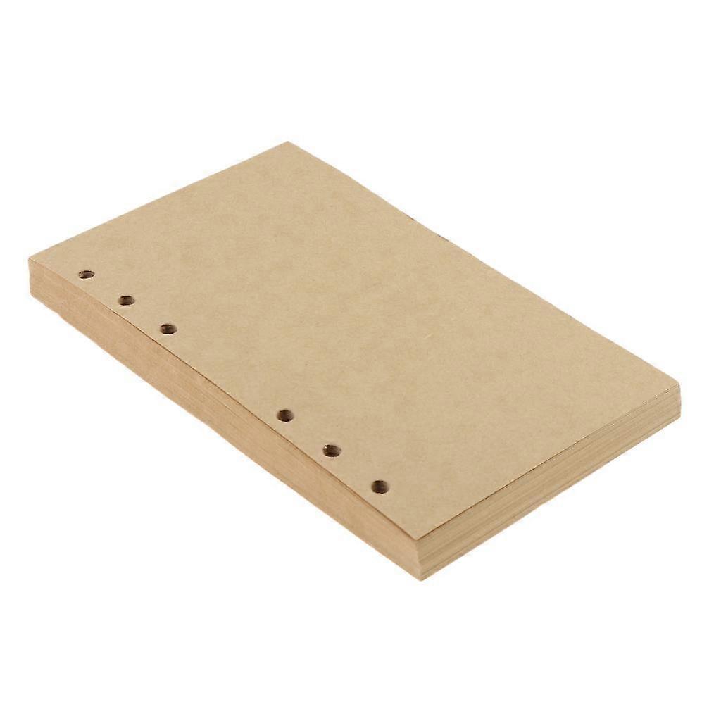 80 Sheets Refillable Notebook Inserts 6 Holes A6 Size Inner Refiller Blank Kraft
