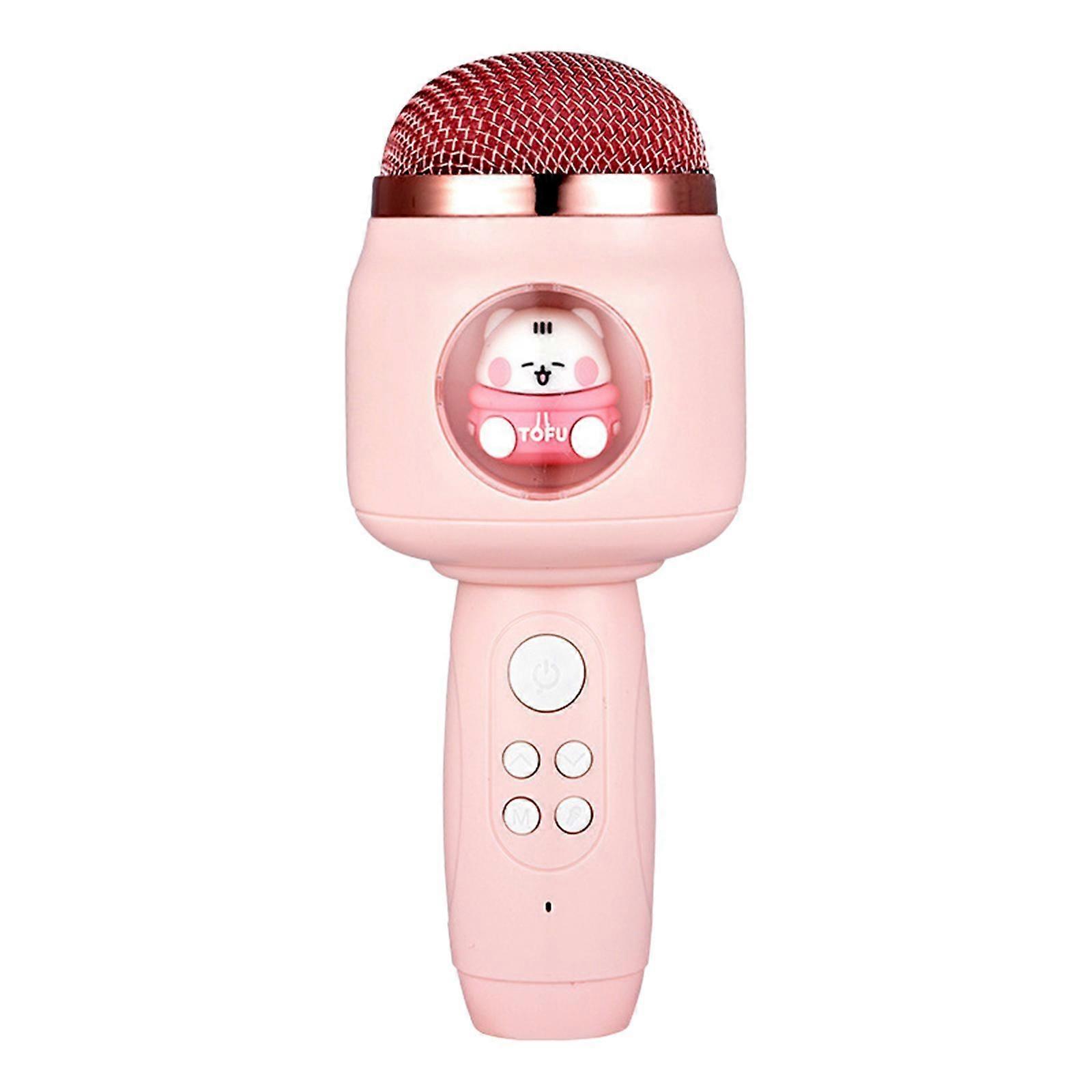 Kids Microphone Machine Toy Microphone Portable Machine Handheld with LED Lights, Gift for Children