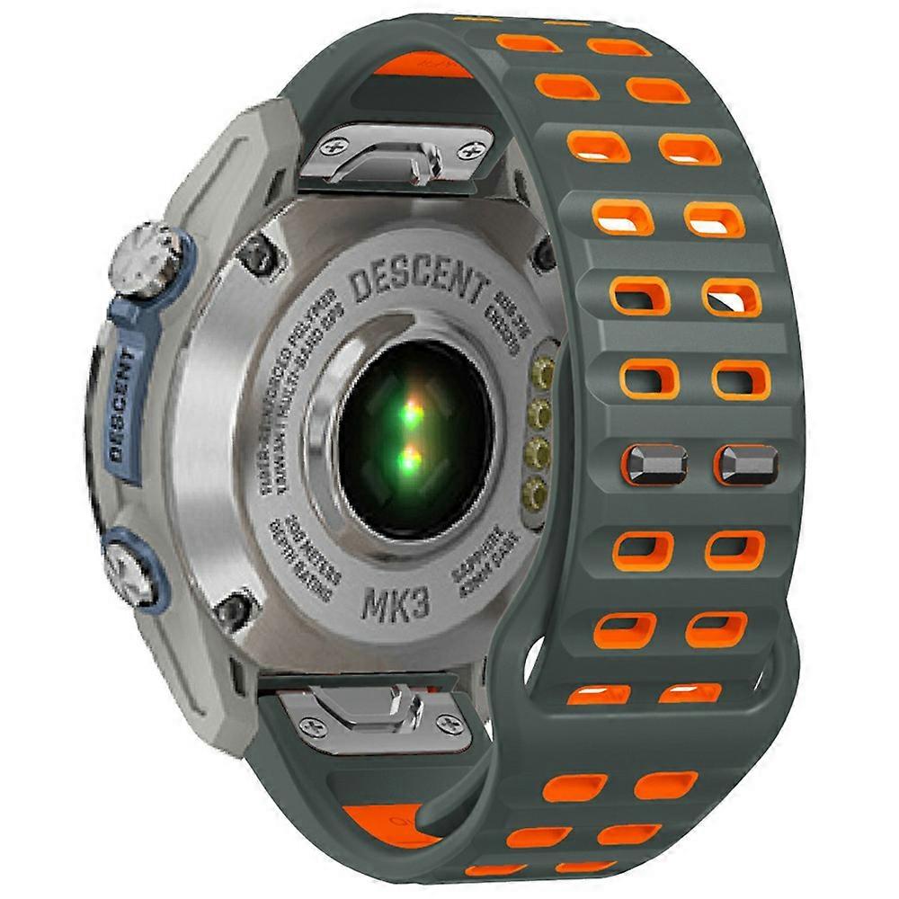 For Garmin Fenix 8 47mm/ Fenix E 47mm Silicone Watchband Quick Release Buckle Dual Color Watch Strap