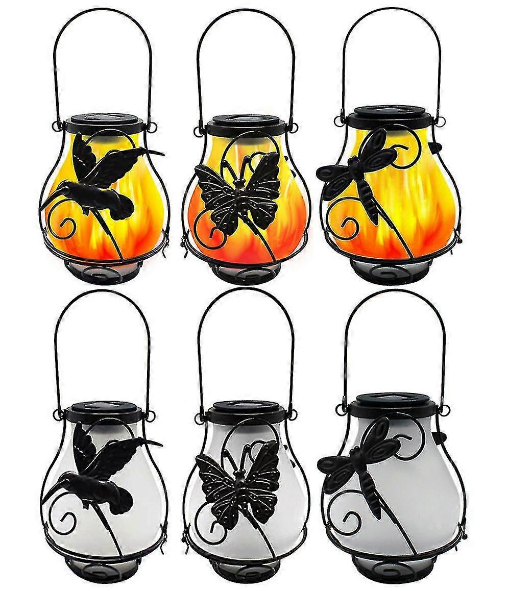 solar flame light led hanging landscape lantern courtyard waterproof