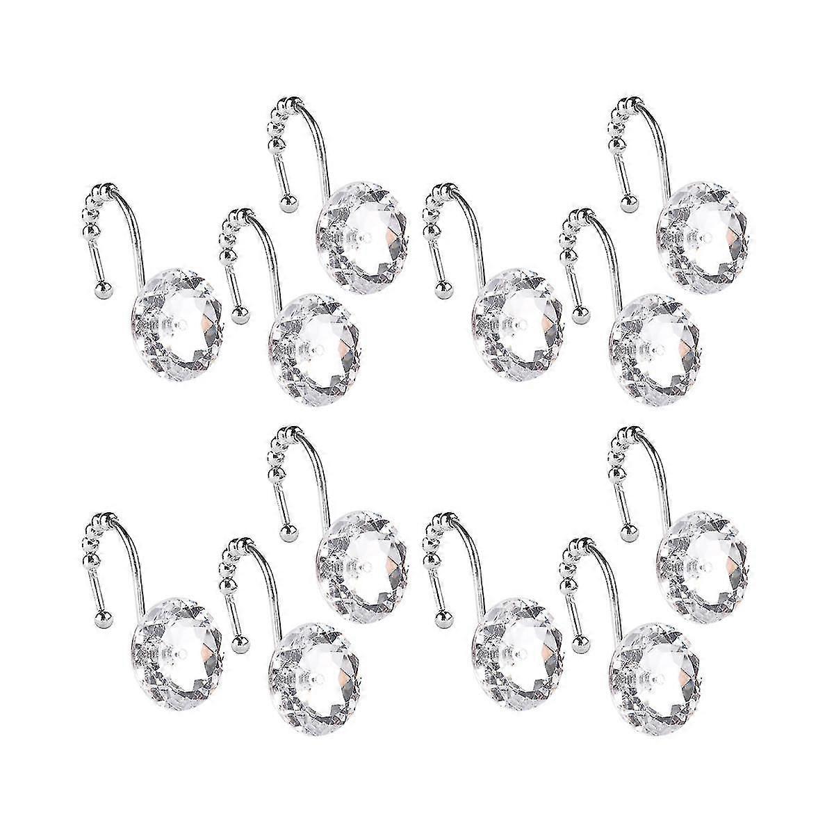 Shower Curtain Hooks Rings 12pcs Rolling Shower Curtain Hooks,rust Proof Decorative Window Shower H